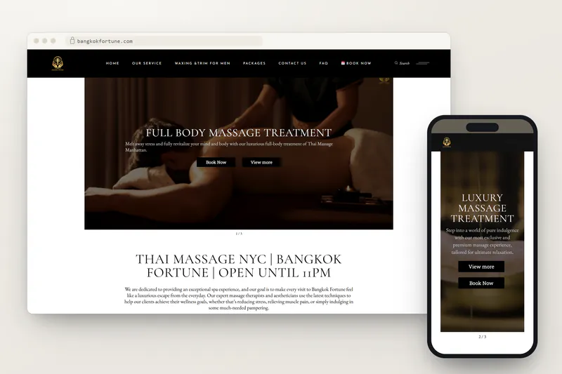 Bangkok Fortune website on desktop and phone