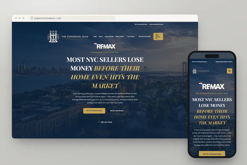 Expansion Team NYC website on desktop and phone