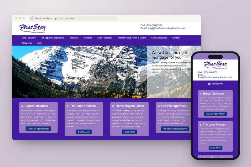 First Star Lending Solutions website on desktop and phone