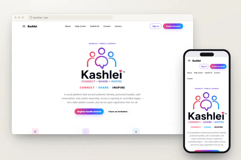 Kashlei Social on desktop and phone