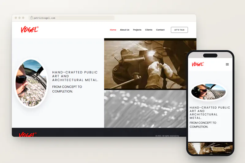Patrick Vogel website on desktop and phone