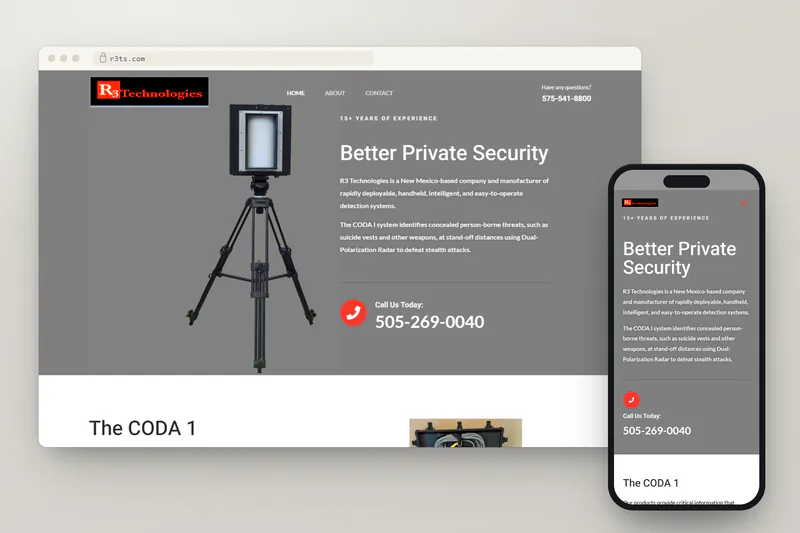 R3TS website on desktop and phone