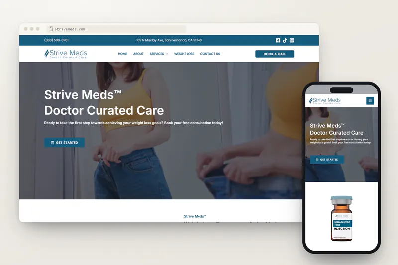 Strive Meds website on desktop and phone