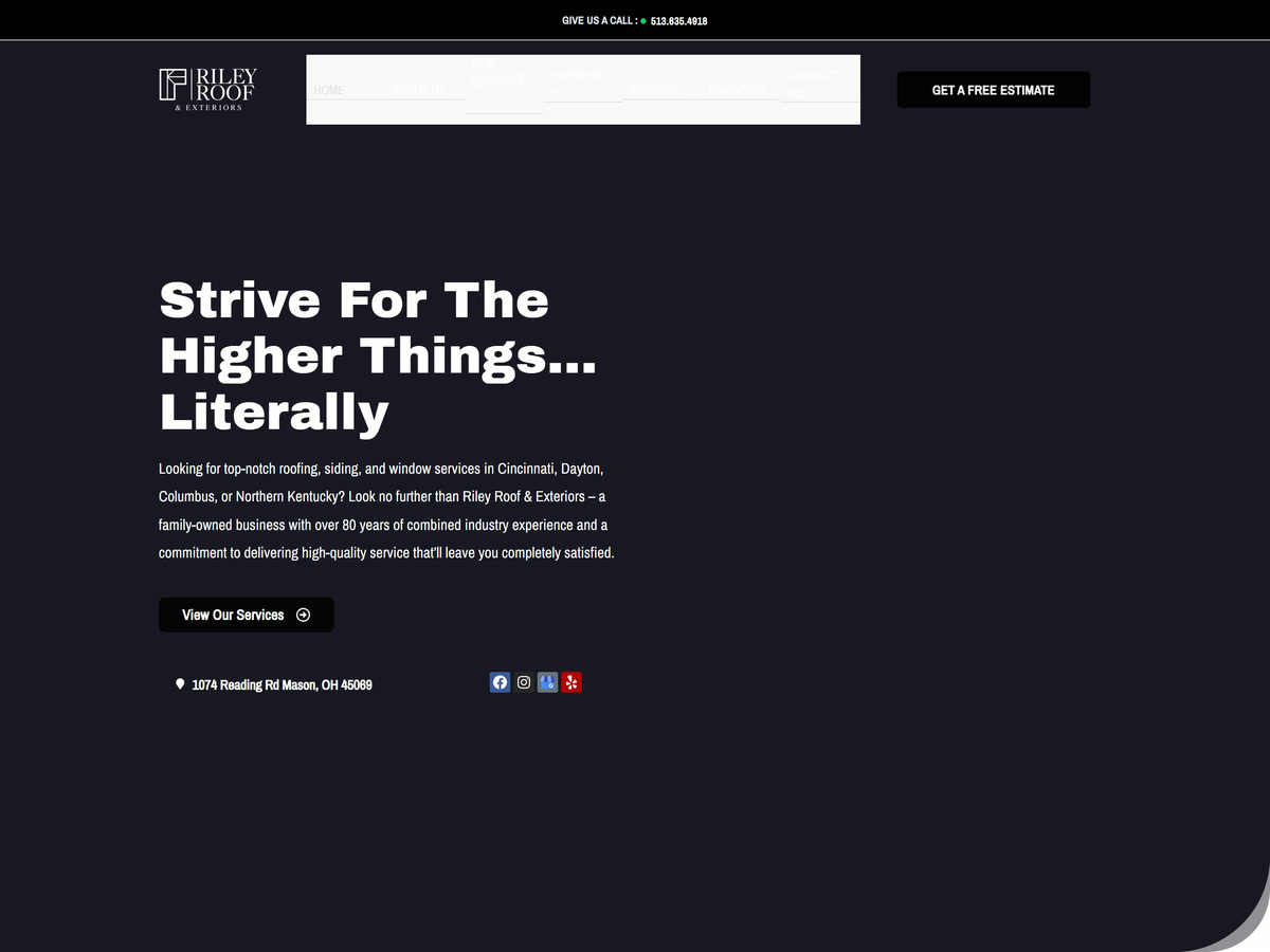 Riley Roof website designed and built by Charliez Digital